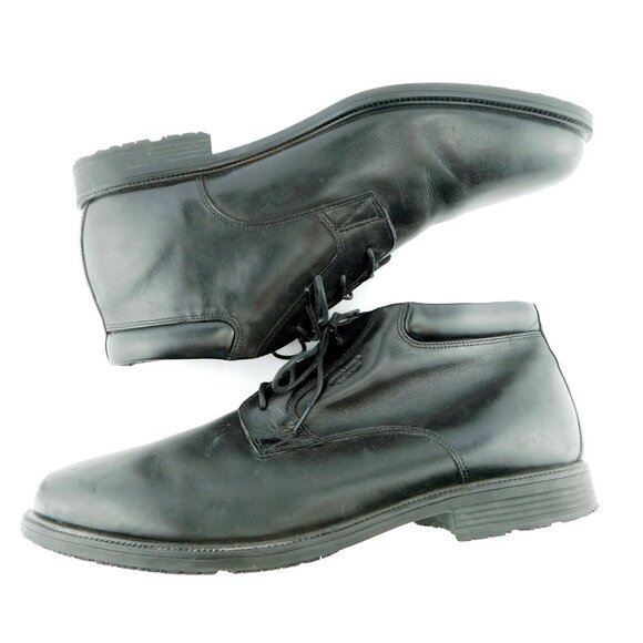 ROCKPORT Waterproof Black Leather Lace-up Ankle Boots Men\'s 13